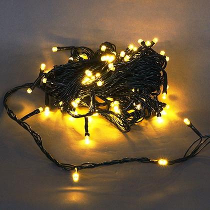 Imagem de Kit 4 Cordão 300 Leds C/ Função 30m Morno Fio Verde 31V