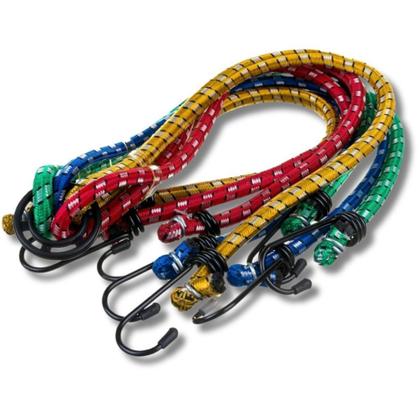 Imagem de Kit 4 Cordas Elástica Resistente Bagageiro Corda Extensora de Moto Bike Bicicleta Gancho Extensor