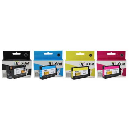 Imagem de Kit 4 Cores Cartucho de Tinta Compatível para 954xl 954 X-Full p/ Pro 8730 7720 8710 8720 7740 BK Pigmentado CMY Corante