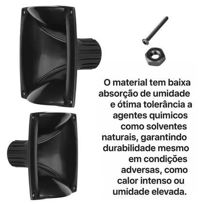 Imagem de Kit 4 Cornetas LC 07-DH200 Retangular Com Parafusos Preta