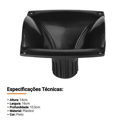 Imagem de Kit 4 Cornetas LC 07-DH200 Retangular Com Parafusos Preta