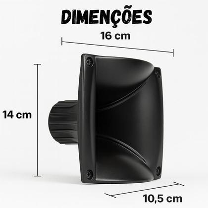 Imagem de Kit 4 Cornetas LC 07-DH200 Retangular Com Parafusos Preta