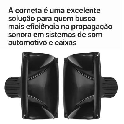 Imagem de Kit 4 Cornetas LC 07-DH200 Retangular Com Parafusos Preta