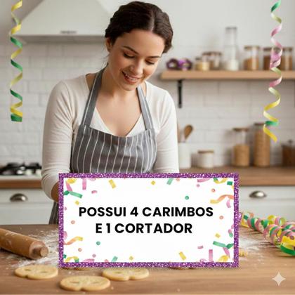 Imagem de Kit 4 Cortador Carnaval Festa Folia Premium 5CM
