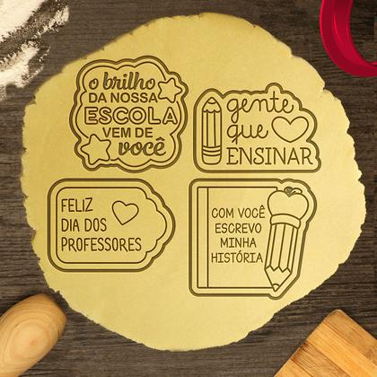 Imagem de Kit 4 Cortadores Dia dos Professores Brilho Escolar