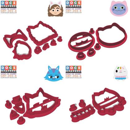 Imagem de Kit 4 Cortadores Gabby Casa Gorro CatHat Dollhouse