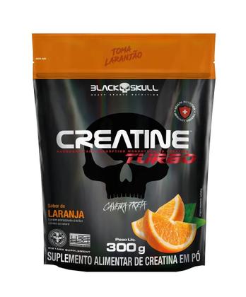 Imagem de Kit 4 Creatinas Turbo 300g Sachê Limão + Uva + Laranja + Sem Sabor - Black Skull