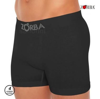 Imagem de Kit 4 Cuecas Boxer Masculino Zorba Algodão Sem Costura Original
