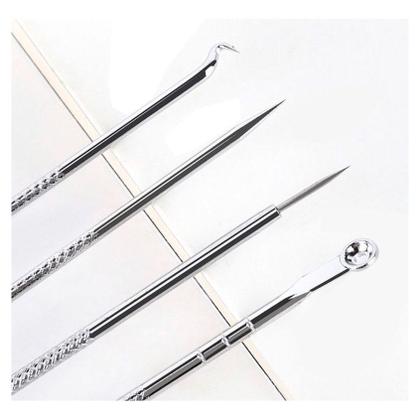 Imagem de Kit 4 Curetas Remove Cravos Espinhas Aço Inox - Kiss She