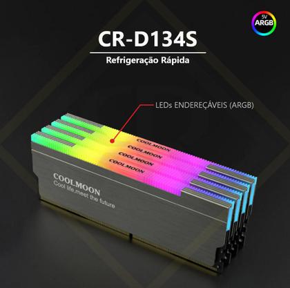 Imagem de Kit 4 Dissipador Calor Memória RAM ARGB 3 Pinos 5v Control