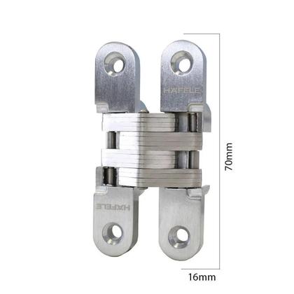 Imagem de Kit 4 Dobradiça Invisível 70X16Mm Cromo Escovado Hafele