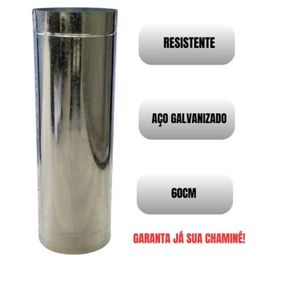 Imagem de Kit 4 Duto 8 Galvanizado 60cm Chaminé Churrasqueira Qualida