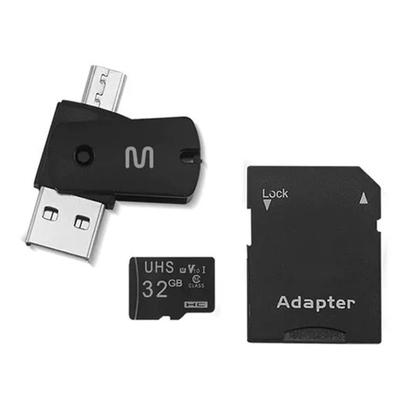 Imagem de Kit 4 Em 1 Cartão De Memória 32gb Microsd Multilaser + Adaptador Pen Drive Otg