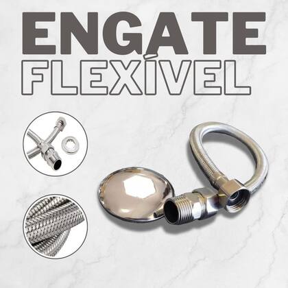 Imagem de Kit 4 Engate Flexível Trançado Aço Inox 60cm Quente Fria