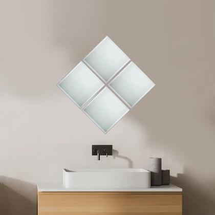Imagem de Kit 4 Espelho Bisote Sala Banheiro 20x20 Lapidado Quadrado