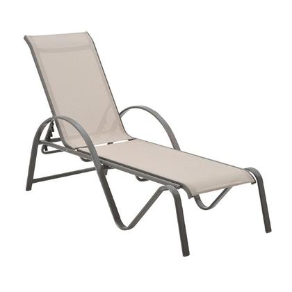 Imagem de Kit 4 Espreguiçadeiras Chaise Outdoor Búzios Amêndoa Tela Bege e Grafite Tela Grafite - Rivatti