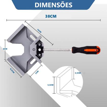 Imagem de Kit 4 Esquadro Grampo Marcenaria Morsa Angular Aperto 90 Graus