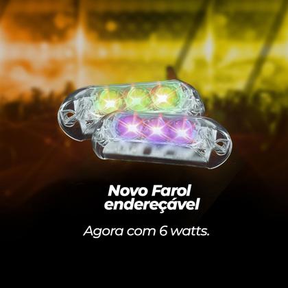 Imagem de Kit 4 Farol RGB AJK 3 Leds 6W