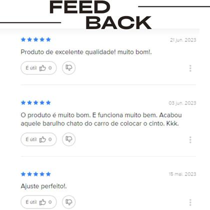 Imagem de Kit 4 Fivela Cinto Segurança Anti Som Trava Alarme Universal