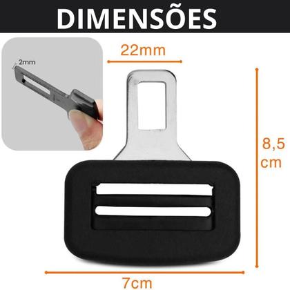 Imagem de Kit 4 Fivela Cinto Segurança Anti Som Trava Alarme Universal