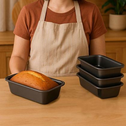 Imagem de Kit 4 Formas Antiaderente P/ Pão E Bolo Inglês Alta Qualidade