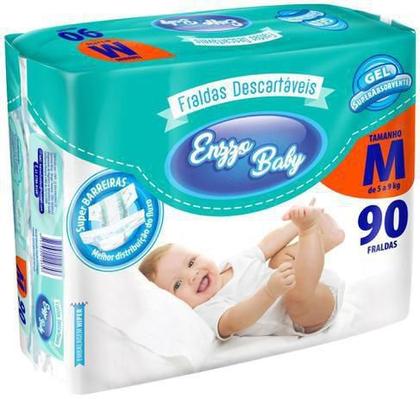 Imagem de Kit 4 Fralda Descartável Baby Felt Noturna Infantil M - 90 Unidades Atacado Barato