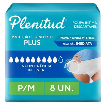 Imagem de Kit 4 fralda geriátrica plenitud protect plus tamanho p/m c/8