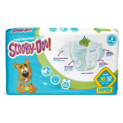 Imagem de KIT 4 Fralda Scooby Doo Hiper Tamanho XG Com 50 Unidades 