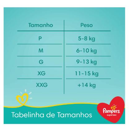 Imagem de Kit 4 Fraldas Pampers Infantil Supersec G com 80 unidades