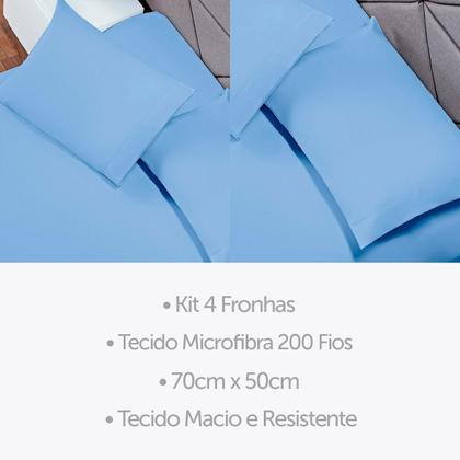 Imagem de Kit 4 Fronhas 70 X 50 Soft Capa Travesseiro Envelope ul
