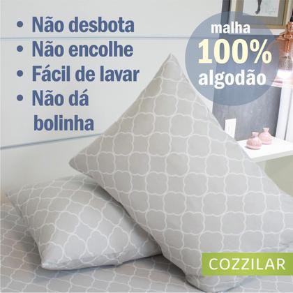 Imagem de Kit 4 Fronhas Avulsas Estampadas Malha 100% Algodão COZZILAR - Macias, Confortáveis