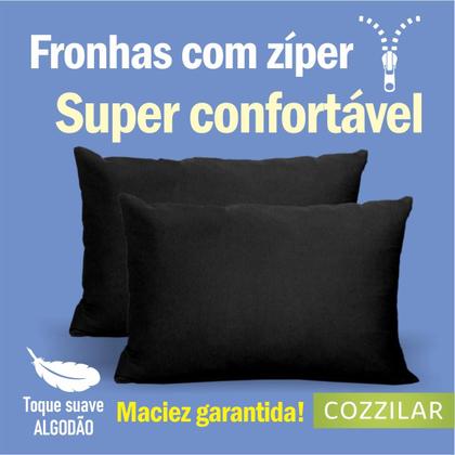 Imagem de Kit 4 Fronhas Avulsas Para Travesseiro 70x50cm Malha Lisa 100 Algodão Com Zíper Toque Macio, Hotel, Pousada