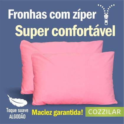 Imagem de Kit 4 Fronhas Avulsas Para Travesseiro 70x50cm Malha Lisa 100 Algodão Com Zíper Toque Macio, Hotel, Pousada