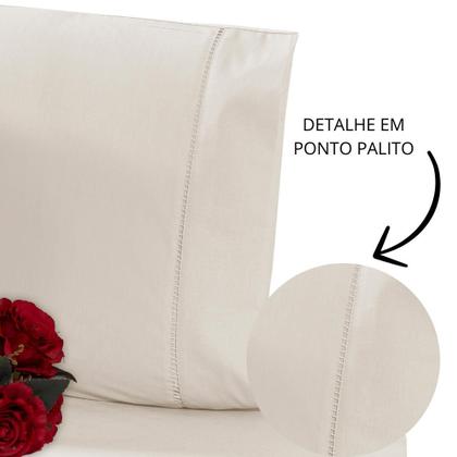 Imagem de - Kit 4 Fronhas Berço 30x40 100% Algodão 200 Fios Ponto Palito Tecido Fresco