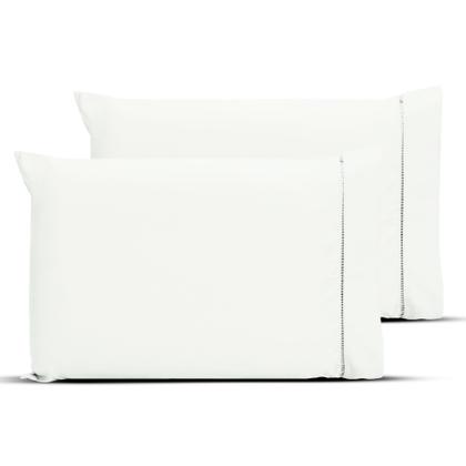 Imagem de Kit 4 Fronhas Com Ponto Palito 70cmx50cm Percal Flex 400 Fios Toque Macio Diversas Cores