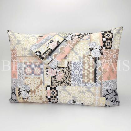 Imagem de Kit 4 Fronhas Envelope para Travesseiro Estampadas Algodão Pol Floral Xadrez