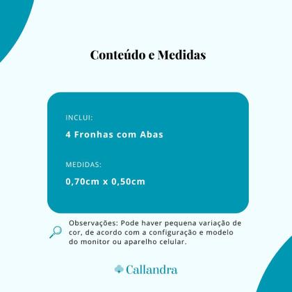 Imagem de Kit 4 Fronhas Percal 400 Fios com 3 Abas para Travesseiro 50x70cm