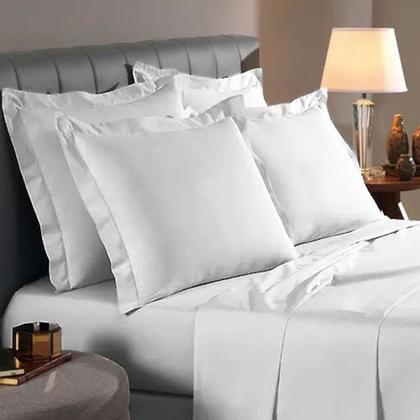 Imagem de Kit 4 Fronhas Percal 400 Fios com 3 Abas para Travesseiro 50x70cm