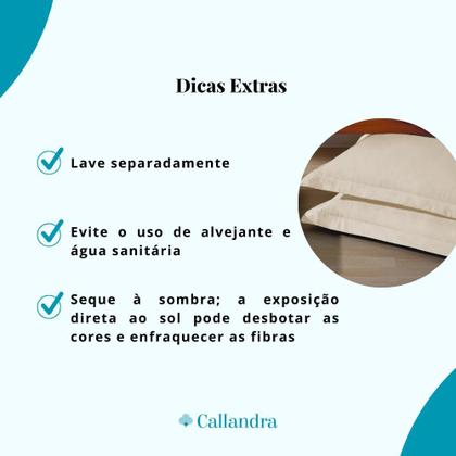 Imagem de Kit 4 Fronhas Percal 400 Fios com 3 Abas para Travesseiro 50x70cm