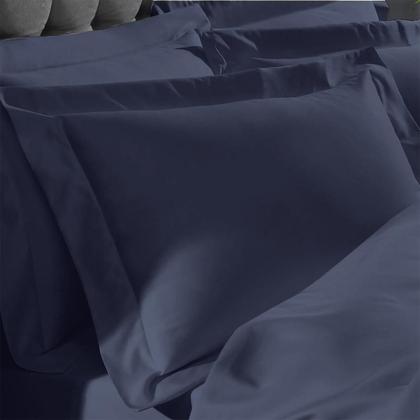 Imagem de Kit 4 Fronhas Percal 400 Fios com 3 Abas para Travesseiro 50x70cm