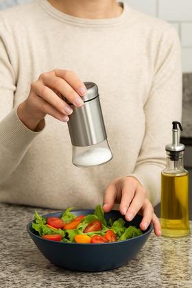 Imagem de Kit 4 galheteiro condimento saleiro de vidro inox 120 ml