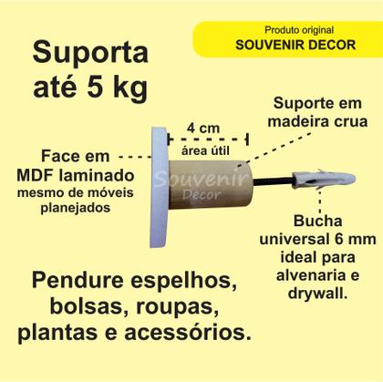 Imagem de Kit 4 Ganchos de parede MDF laminado Triângulo
