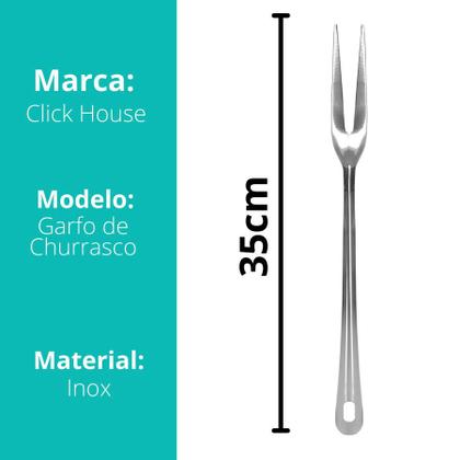 Imagem de Kit 4 Garfo Inox De Churrasco Trinchante Grelha Grill Longo