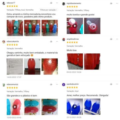 Imagem de Kit 4 Garrafa de Agua Para Geladeira 2L Com Pegador Várias Cores 2 Litros ArcaPlast Modelo Frutas