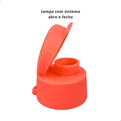 Imagem de Kit 4 Garrafas Squeeze Plastica Com Alça Moove Matte 500ml