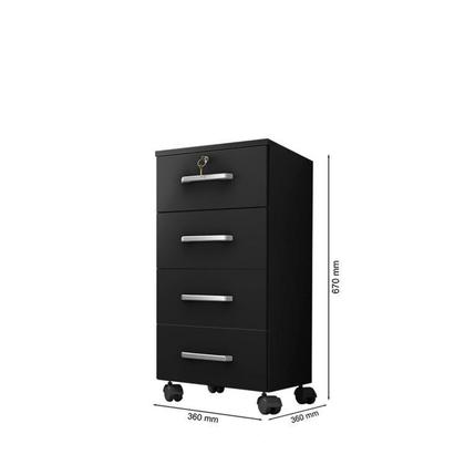 Imagem de Kit 4 Gaveteiros 4 Gavetas com Rodízios e Chave Gávea