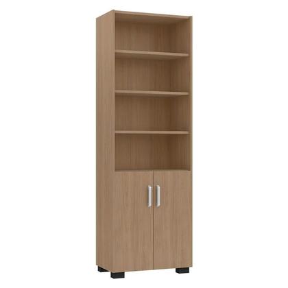 Imagem de Kit 4 Gaveteiros para Escritório Gávea com Chave e 4 Livreiros Office Portas Pequenas Freijó Fosco  Móveis Leão