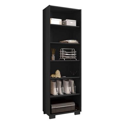 Imagem de Kit 4 Gaveteiros para Escritório Gávea com Chave e 4 Livreiros Office Preto Fosco  Móveis Leão