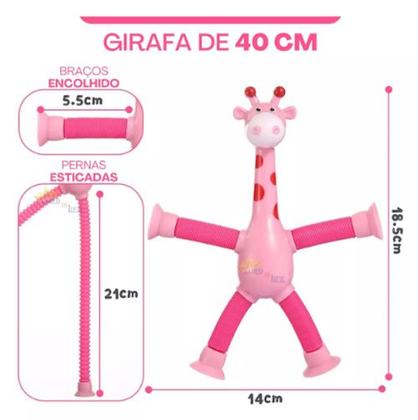 Imagem de Kit 4 Girafas Pop It Tubo Estica E Gruda Fidget Toys Tiktok