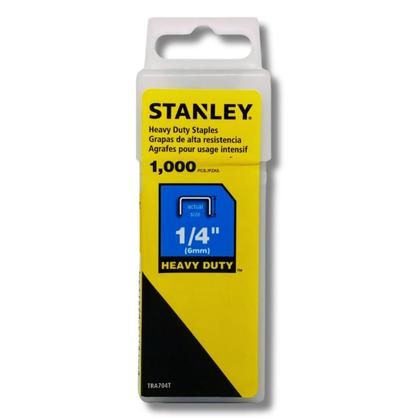 Imagem de Kit 4 Grampo Grampeador Stanley Heavy Duty 6mm 1/4 Pol. Tapeceiro Marceneiro Estofado Pistola Manual